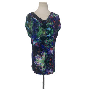 H&M floral cowl neck short sleeves top  size Small